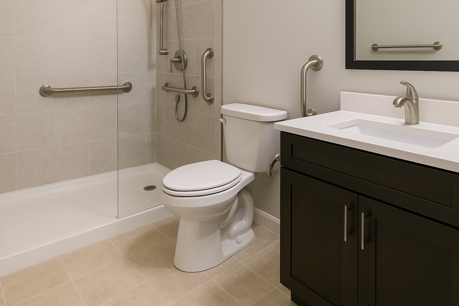 Accessibility Modifcations floor-installation-tools-light-hammer-tape-measure-prep-for-repair